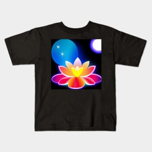 Moonlight Flower | AI Generated Art by @remlorart Kids T-Shirt